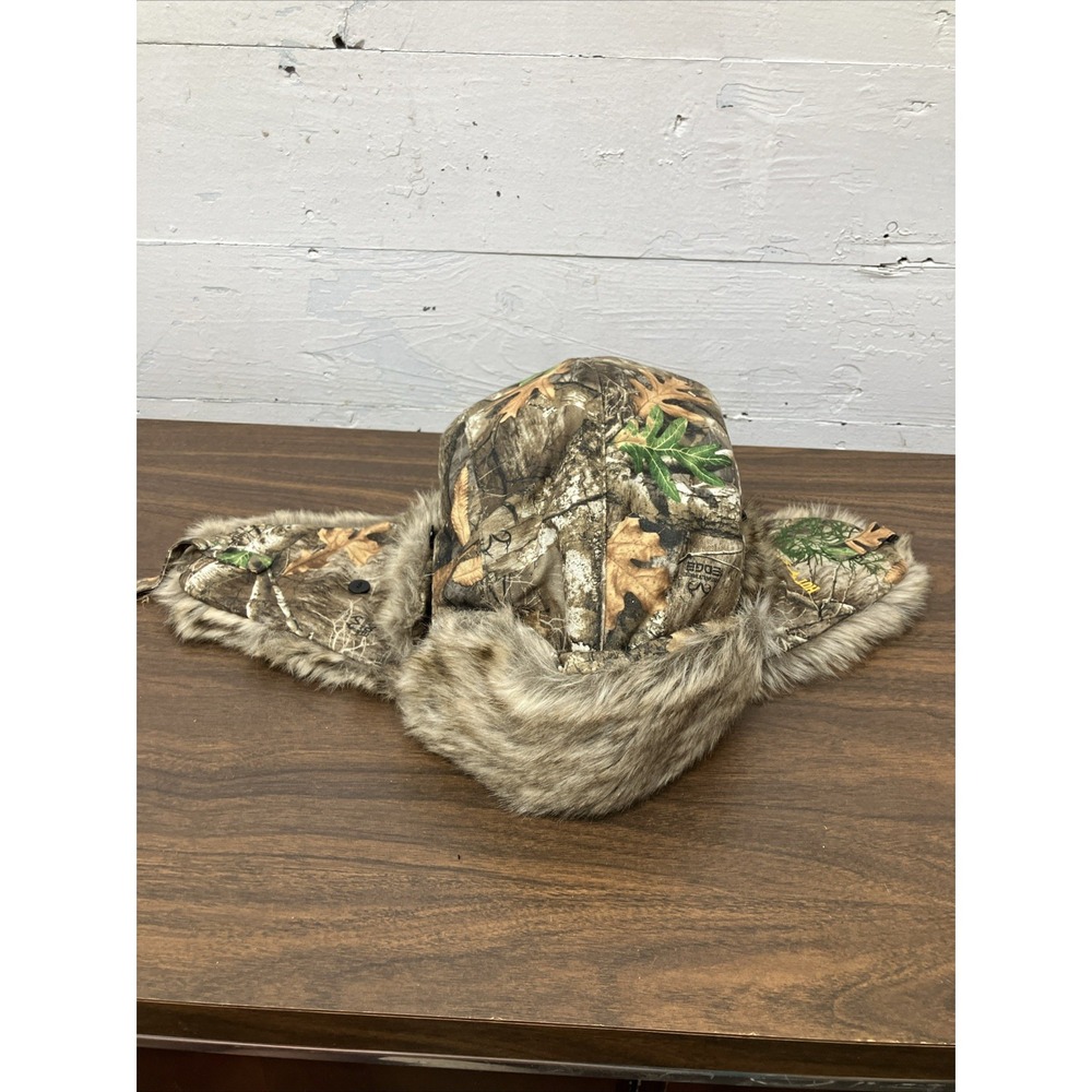 Mad Bomber Mediu Real Tree Camo Trapper Hat Rabbit Fur Trim Winter Ear Flap